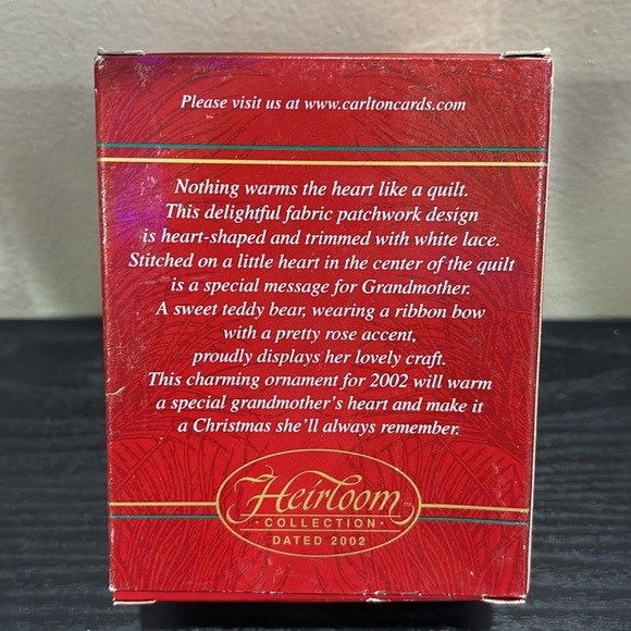 Heirloom Collection Grandmother Heart Ornament - Red and Green - Picture 2 of 4